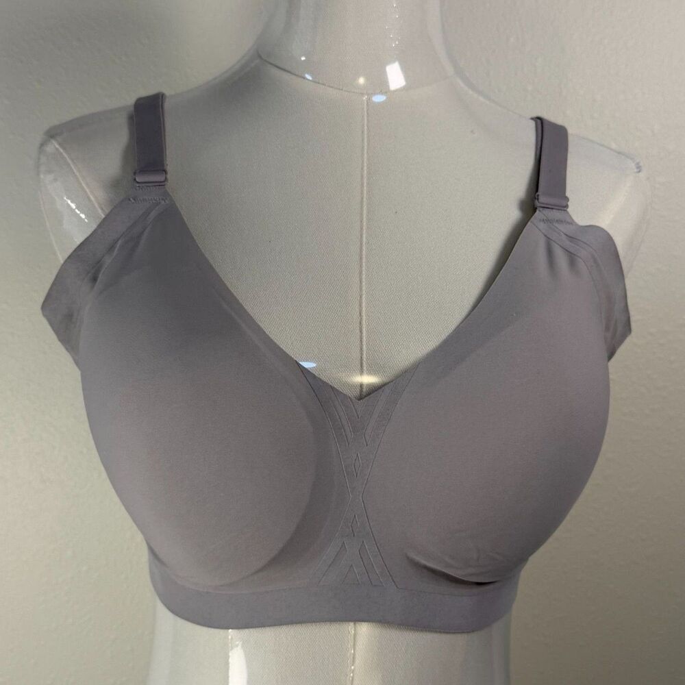 Honeylove Wireless Bra Womens 1X 40 C/D Gray Supportive Comfort Shapewear